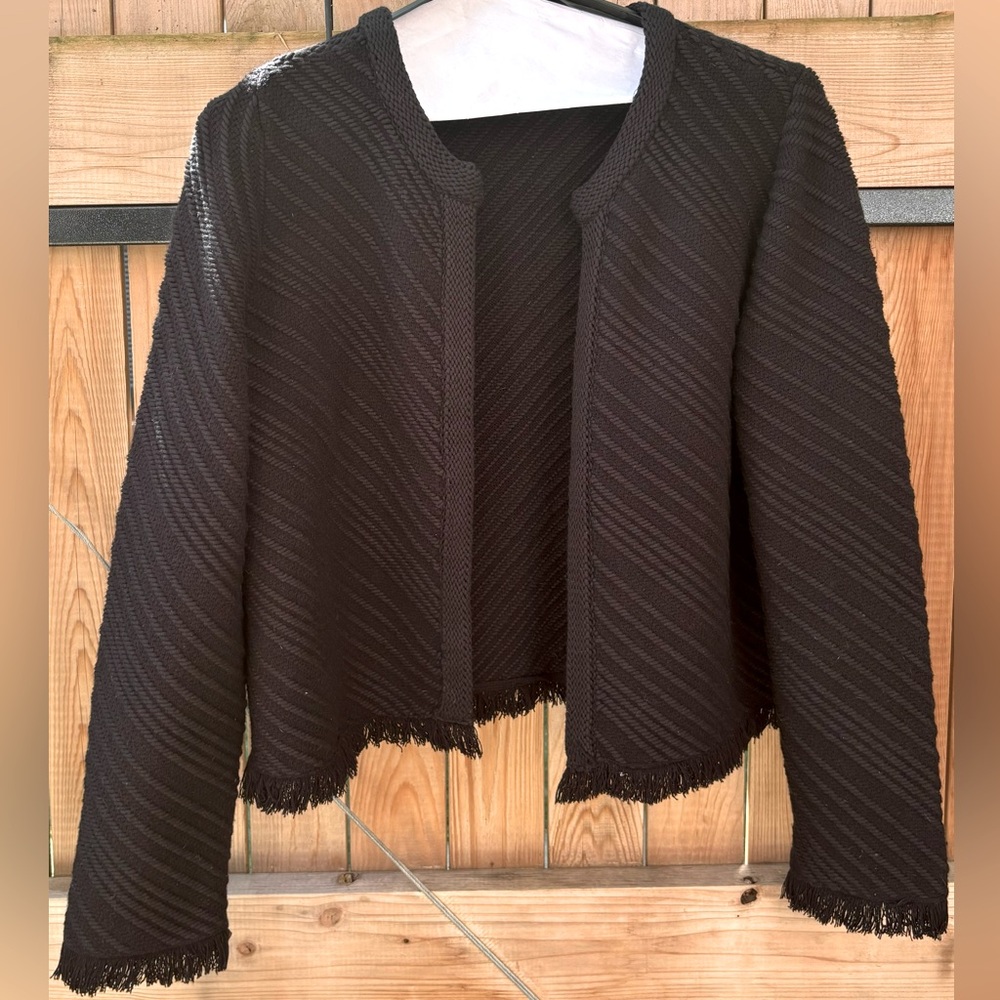 Ann Taylor “lady” sweater jacket black